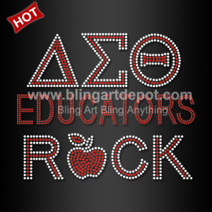 Delta Sigma Theta Educators Rock Rhinestone Iron On Transfer